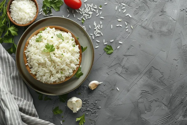 Garlic rice with olive oil