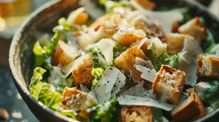 Gluten-free caesar salad with anchovies