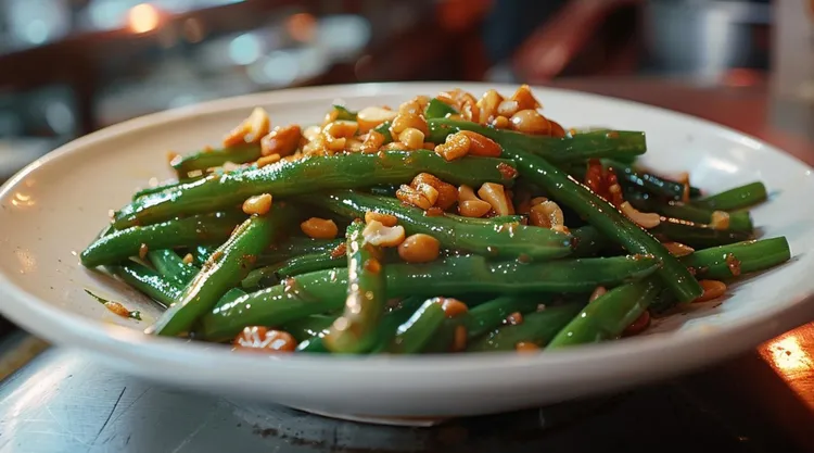 Green bean salad with spicy thai dressing