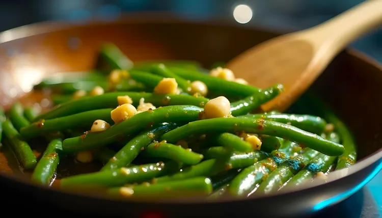 Green beans with hazelnuts