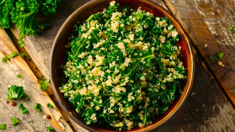 Fresh green quinoa bowl