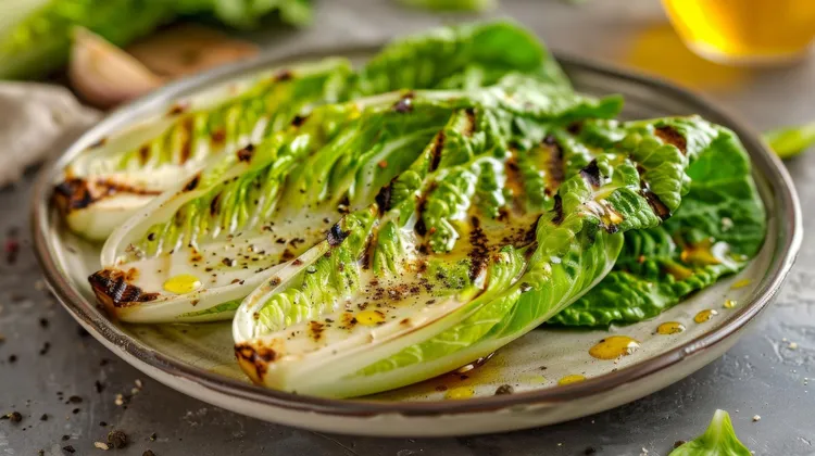 Grilled romaine with lemon and olive oil