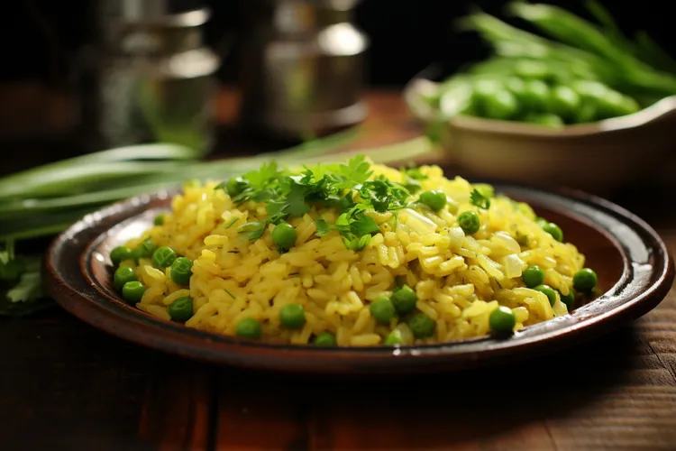 Indian basmati rice with peas