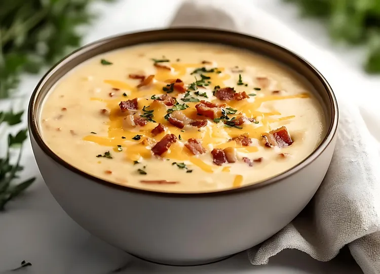 Keto cauliflower and bacon soup