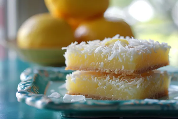 Lemon and coconut brownies