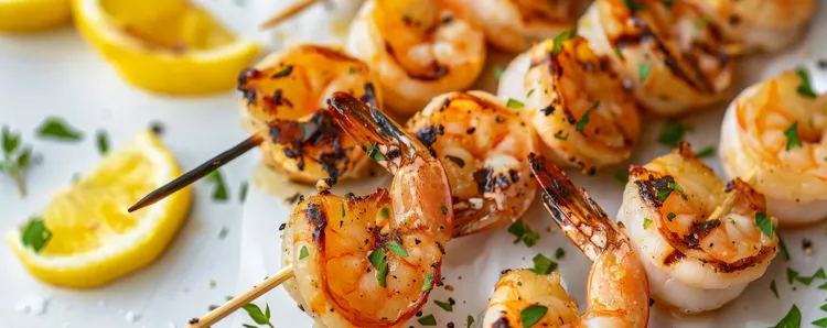 Lemon garlic shrimp kebabs