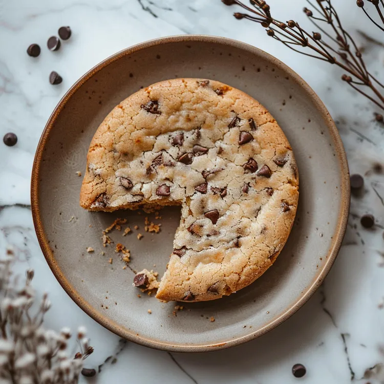 Peanut butter and dark chocolate chunk skillet cookie