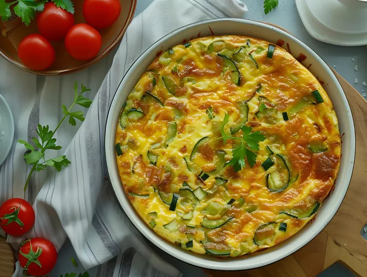 Pumpkin, zucchini and feta frittata