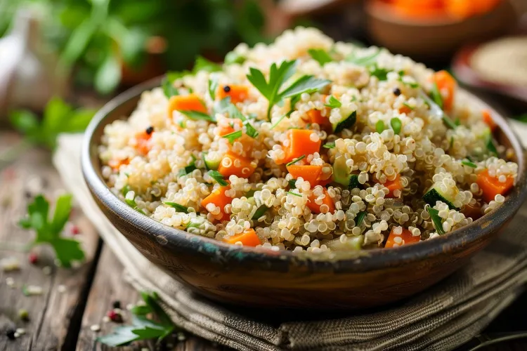 Quinoa pilaf with carrot and celery