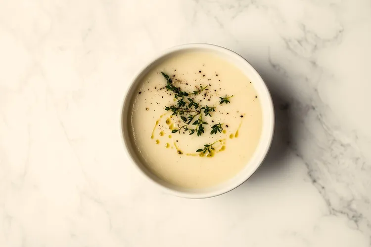 Roasted cauliflower and cheddar soup