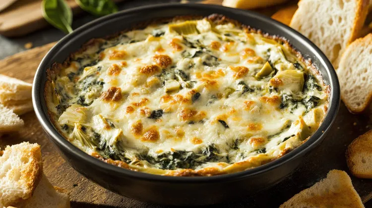 Spinach, feta and artichoke breakfast bake