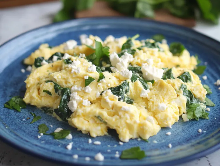 Feta scrambled eggs