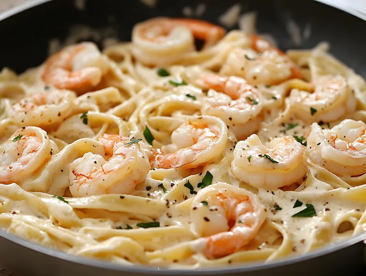 Shrimp fettuccine alfredo