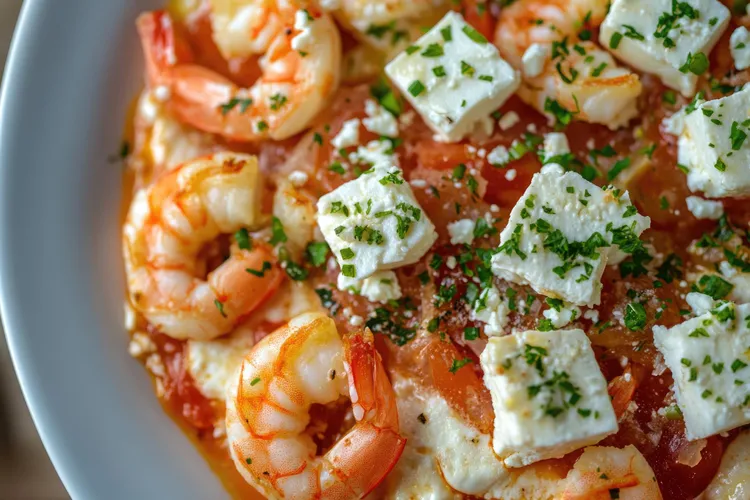 Shrimp saganaki