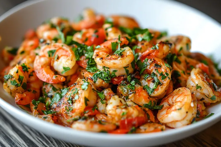 Shrimp with basil-garlic butter