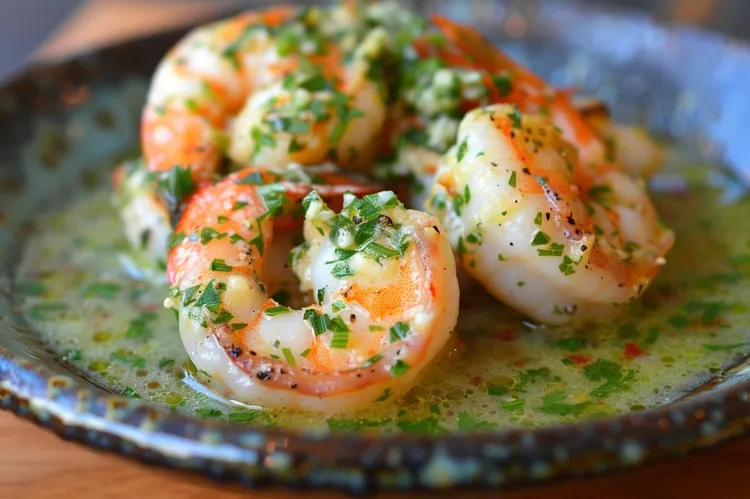 Lemon shrimp with chive butter