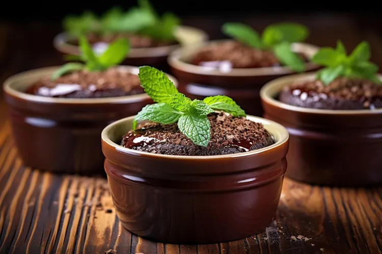 Mint chocolate puddings