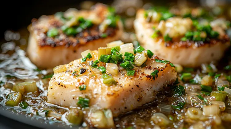 Fish with spring onion and ginger