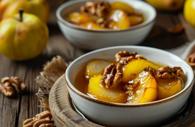 Spiced apples with walnuts