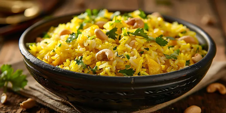 Spiced lemon rice with cashews