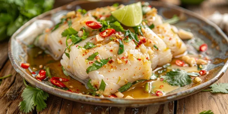 Steamed fish with ginger