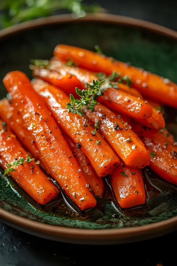Sticky maple cinnamon roasted carrots