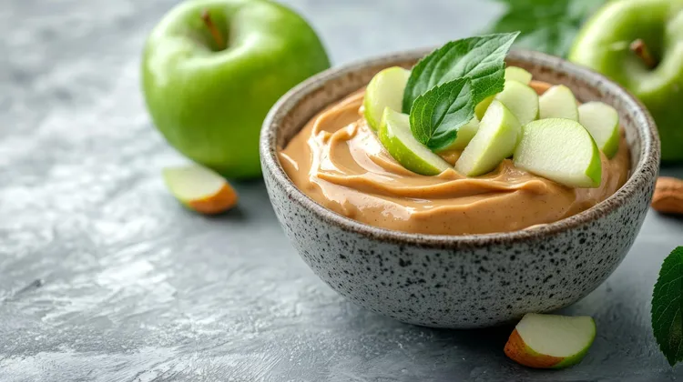 Cinnamon-honey tahini dip with apples