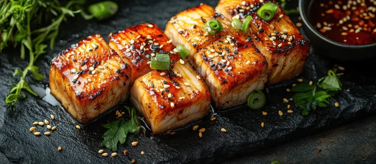 Teriyaki fish skewers