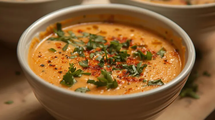 Thai red curry cauliflower soup