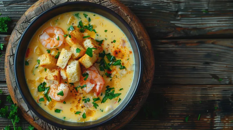 Thai yellow curry seafood chowder