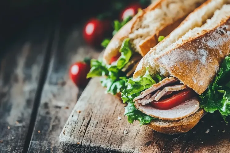 Turkey sandwich with garlic mayo