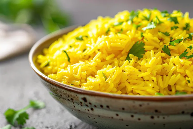 Turmeric jasmine rice with garlic and butter