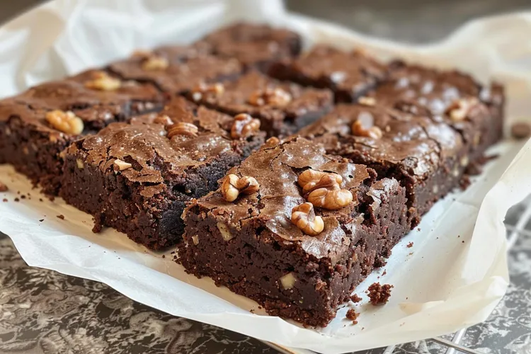 Walnut and chocolate chunk brownies