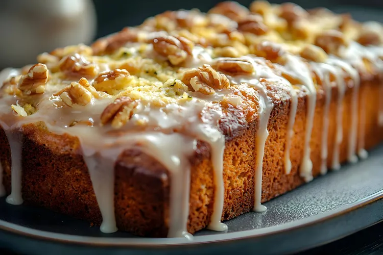 Walnut & cinnamon loaf with coffee icing