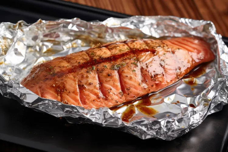 Asian salmon in foil