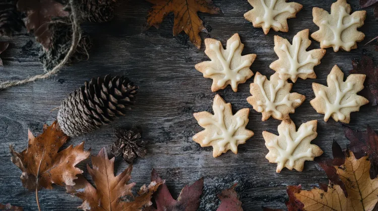 Autumn leaf biscuits