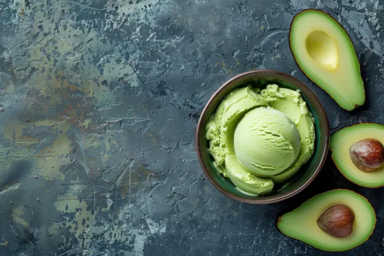 Avocado and white chocolate ice-cream