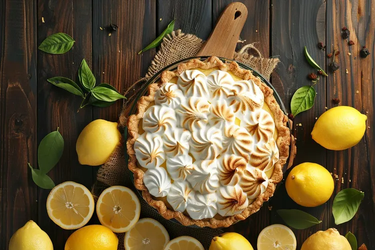 Baked lemon meringue pie