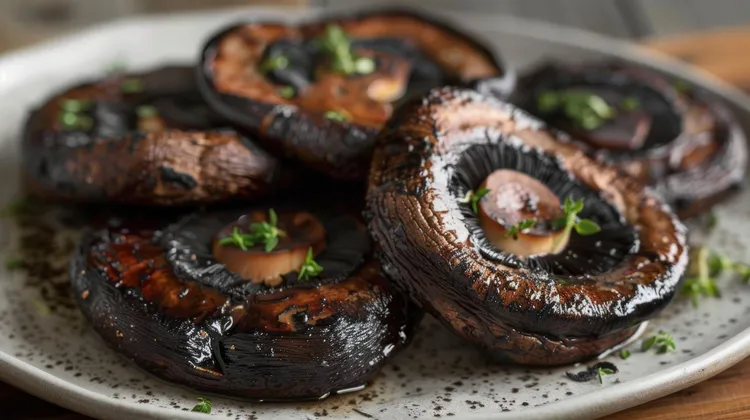 White wine marinated portobello mushrooms