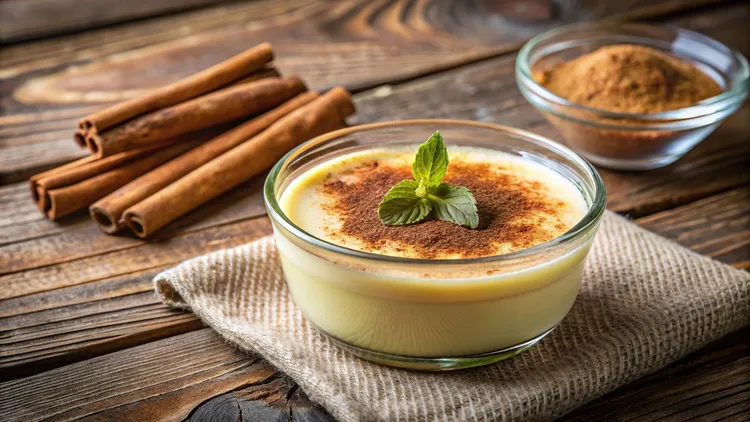 Chilled cinnamon custard