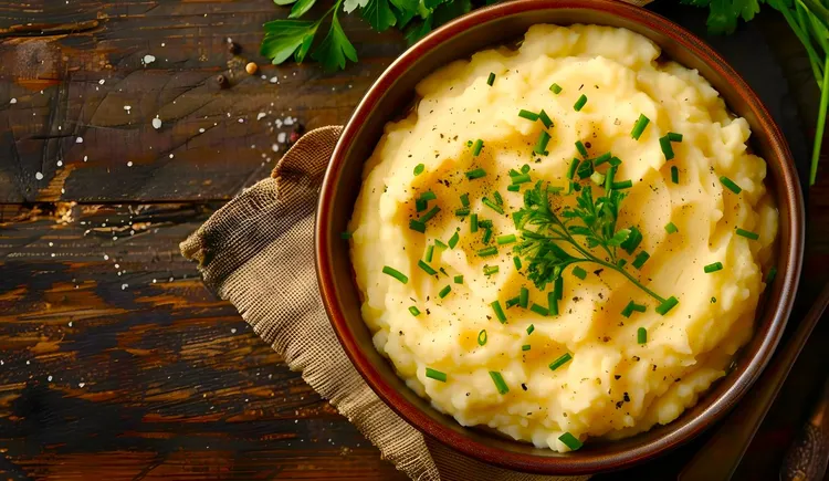 Chive and parsley mashed potatoes