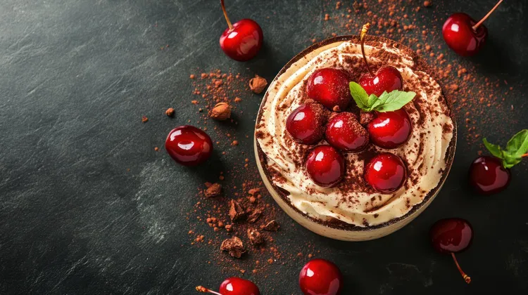 Choc-cherry mousse