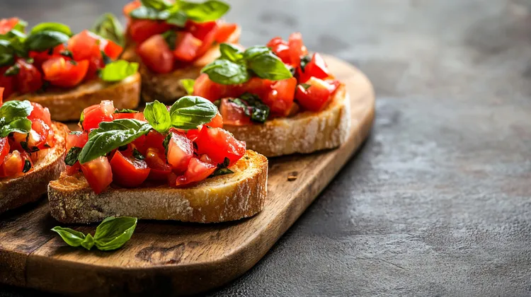 Classic tomato and basil bruschetta