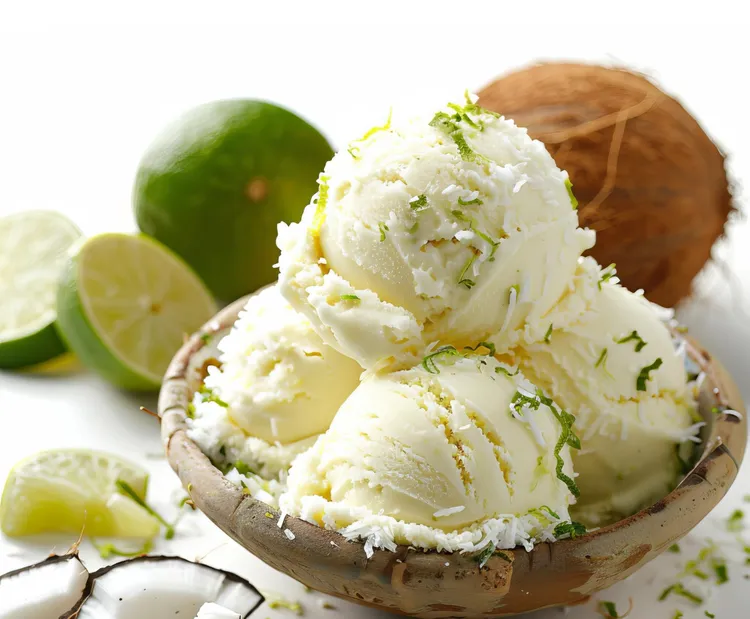 Coconut and lime sorbet