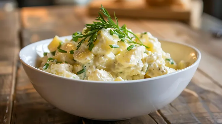 Country potato salad with cottage cheese