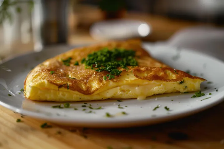 Cheese omelet with olive oil