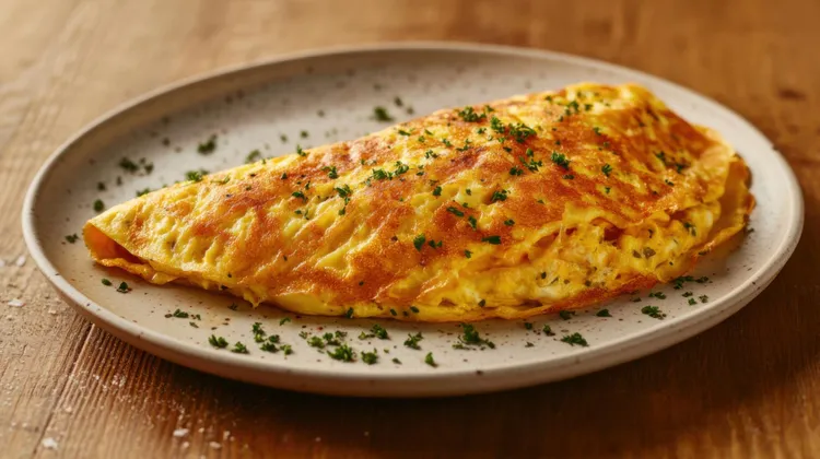 Cheese omelet with olive oil
