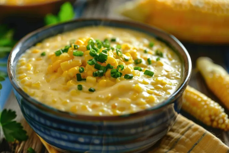 Chive corn with butter and flour