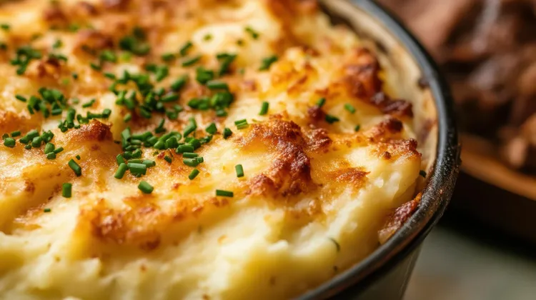 Creamy mashed potato and cheese bake