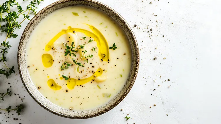 Potato leek soup with thyme